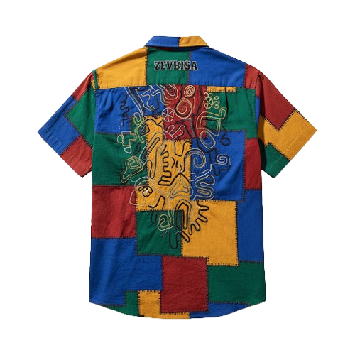 Colorful patchwork shirt with 